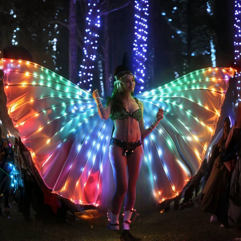 SHINYOU LED Isis Wings Light Up Rave Costume Belly Dance Wing,Music Festival Wear for Halloween Birthday Party - Image 2